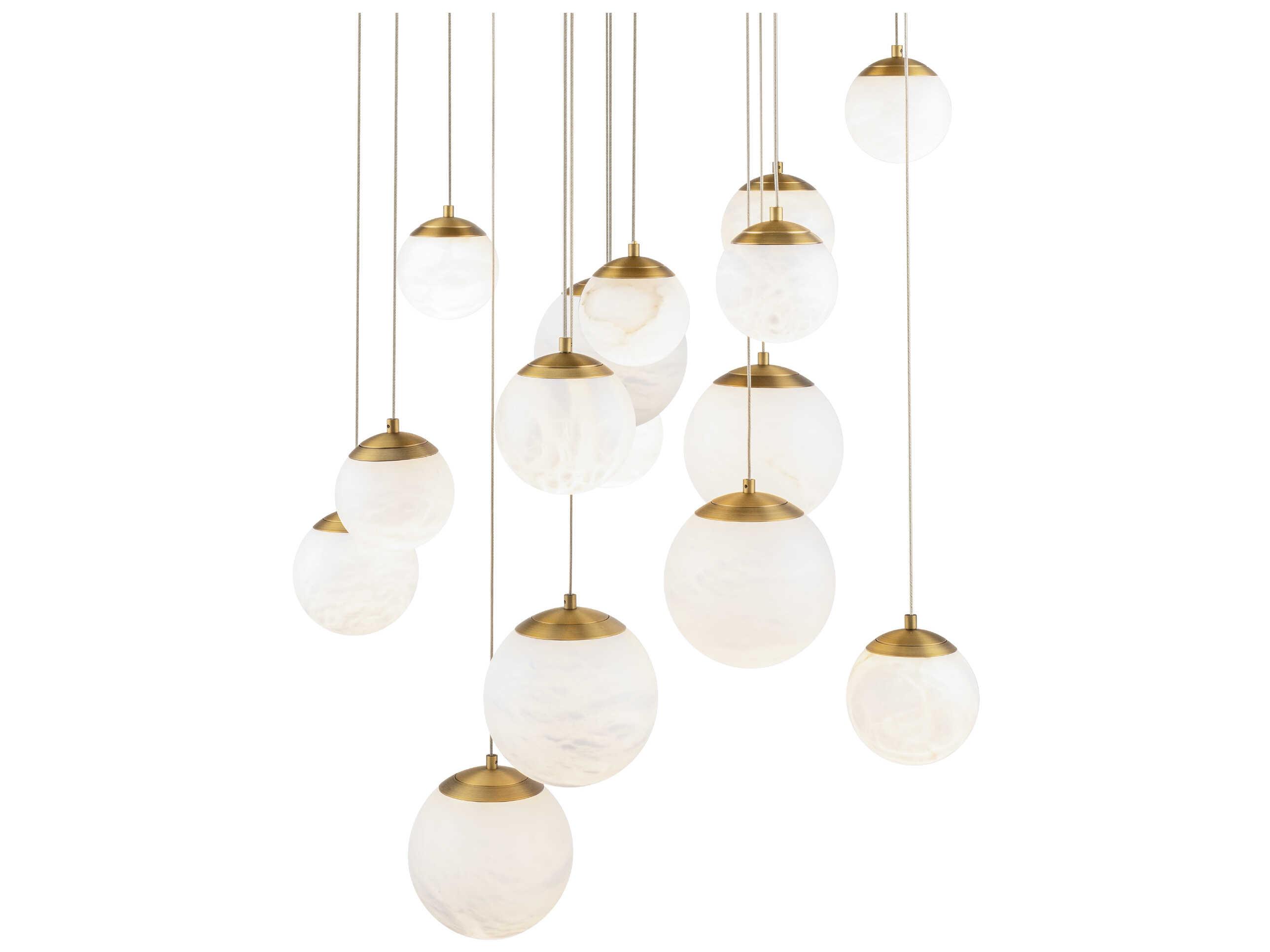 Modern Forms Pisces 15-Light Aged Brass Globe Pendant