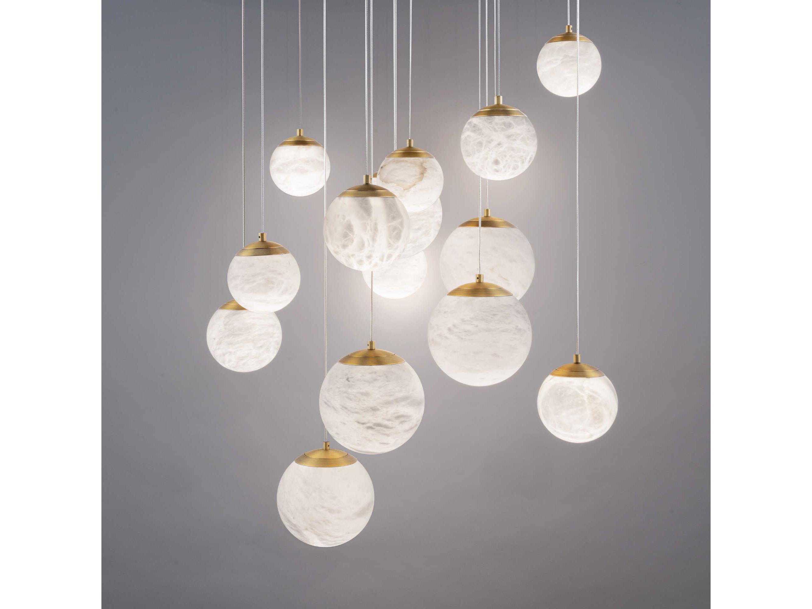 Modern Forms Pisces 15-Light Aged Brass Globe Pendant