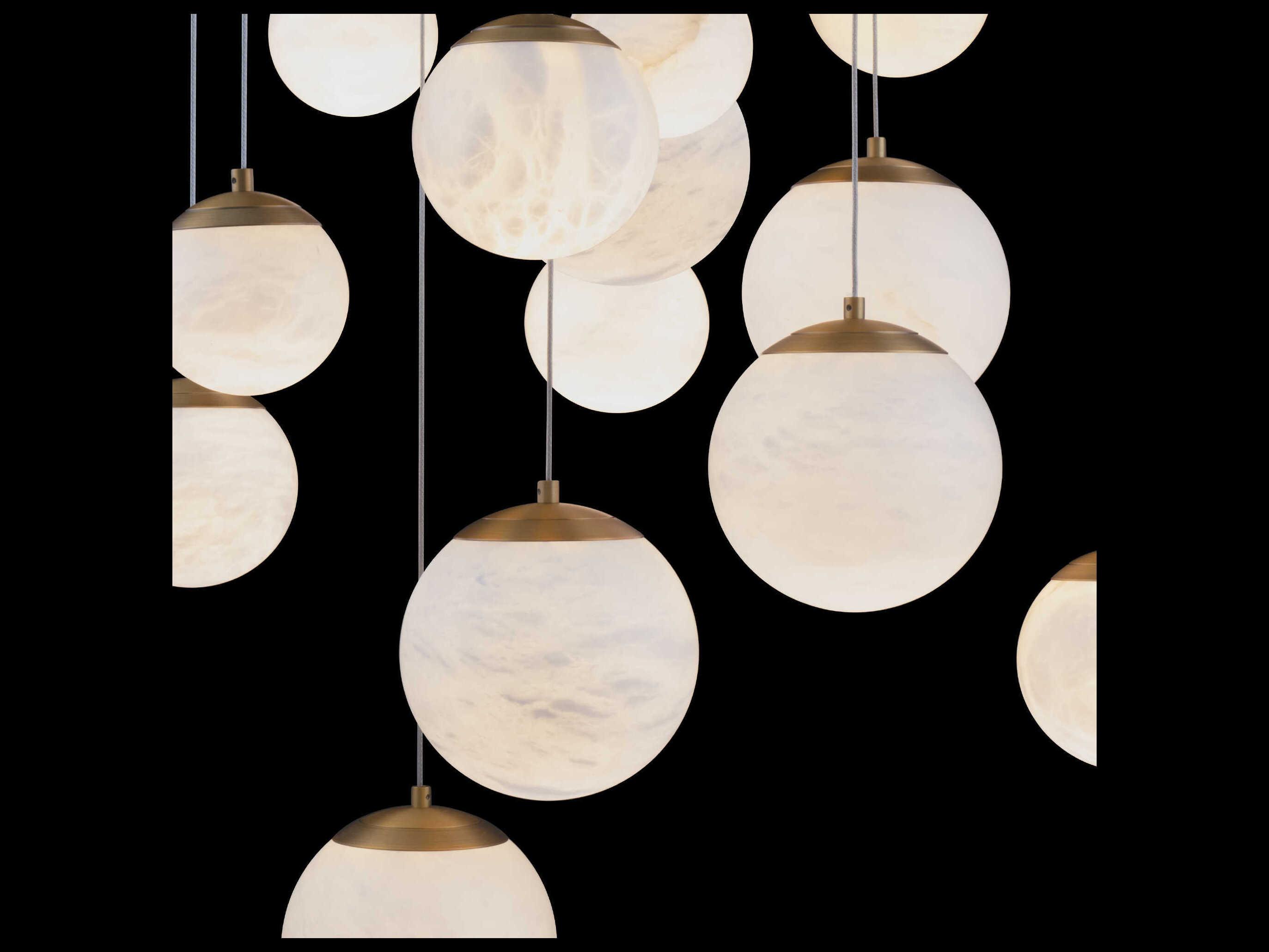 Modern Forms Pisces 15-Light Aged Brass Globe Pendant