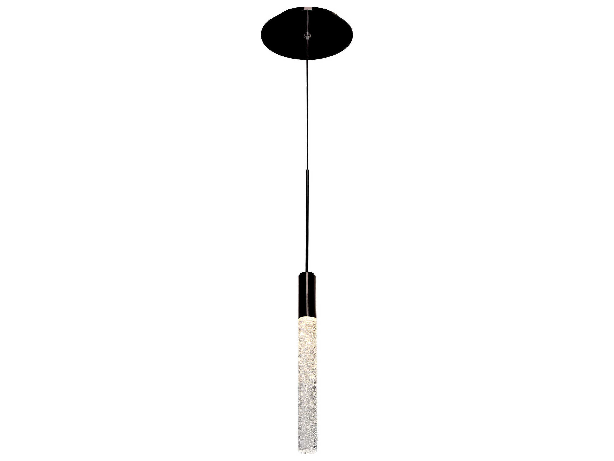 Modern Forms Magic 1-Light Black Crystal LED Cylinder Mini Pendant