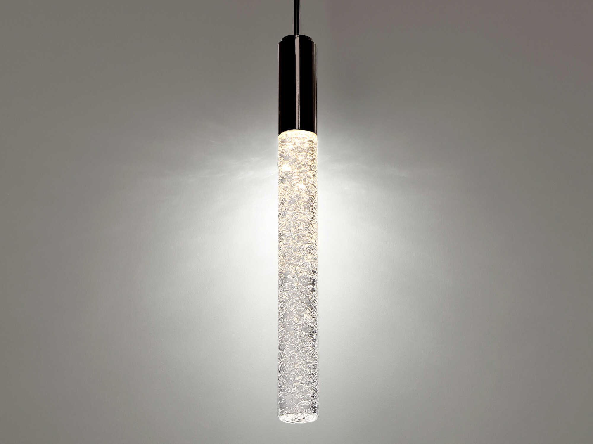 Modern Forms Magic 1-Light Black Crystal LED Cylinder Mini Pendant