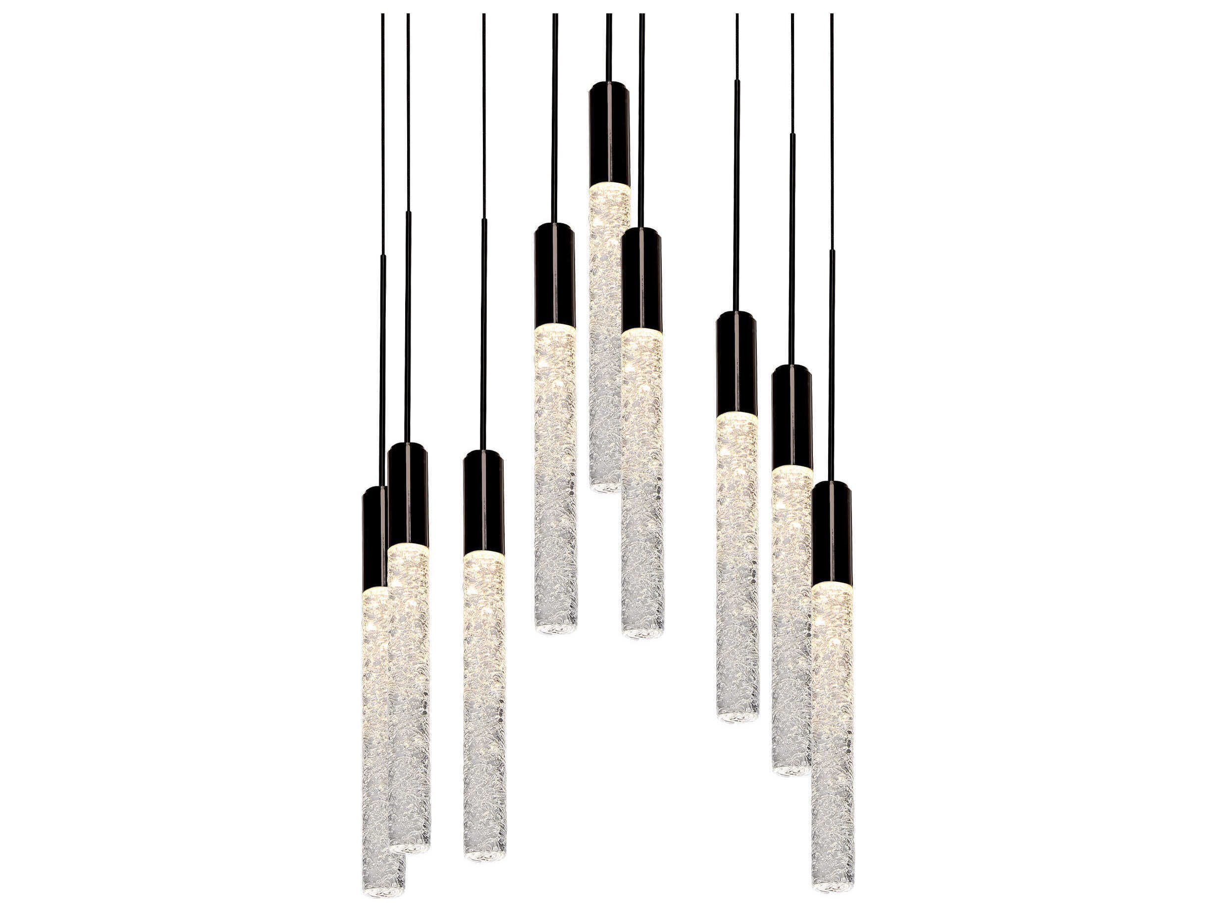 Modern Forms Magic 9-Light Black Crystal LED Cylinder Pendant