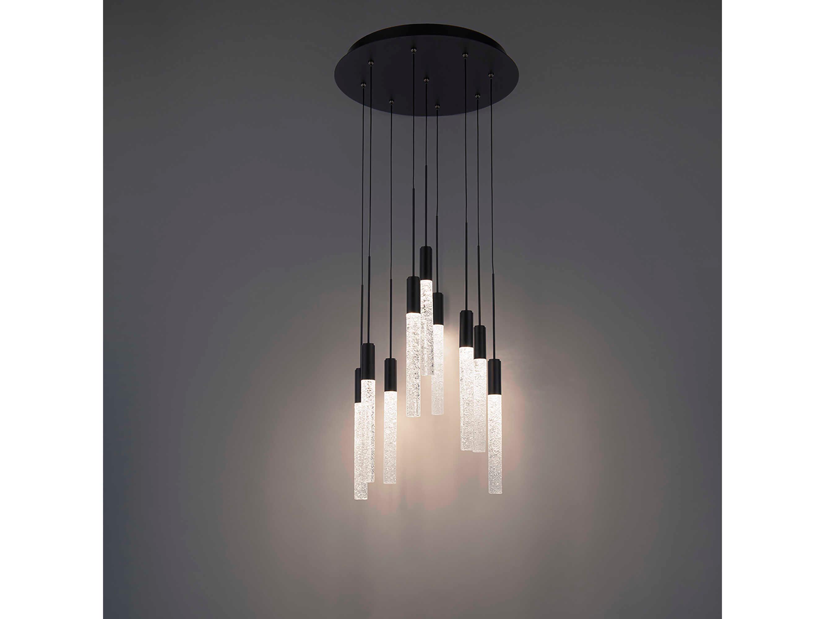 Modern Forms Magic 9-Light Black Crystal LED Cylinder Pendant