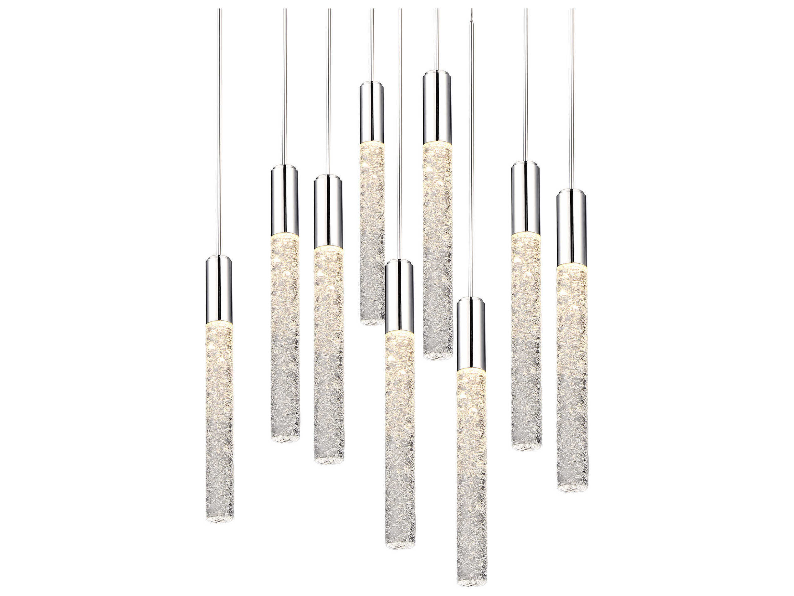 Modern Forms Magic 9-Light Polished Nickel Crystal LED Cylinder Pendant