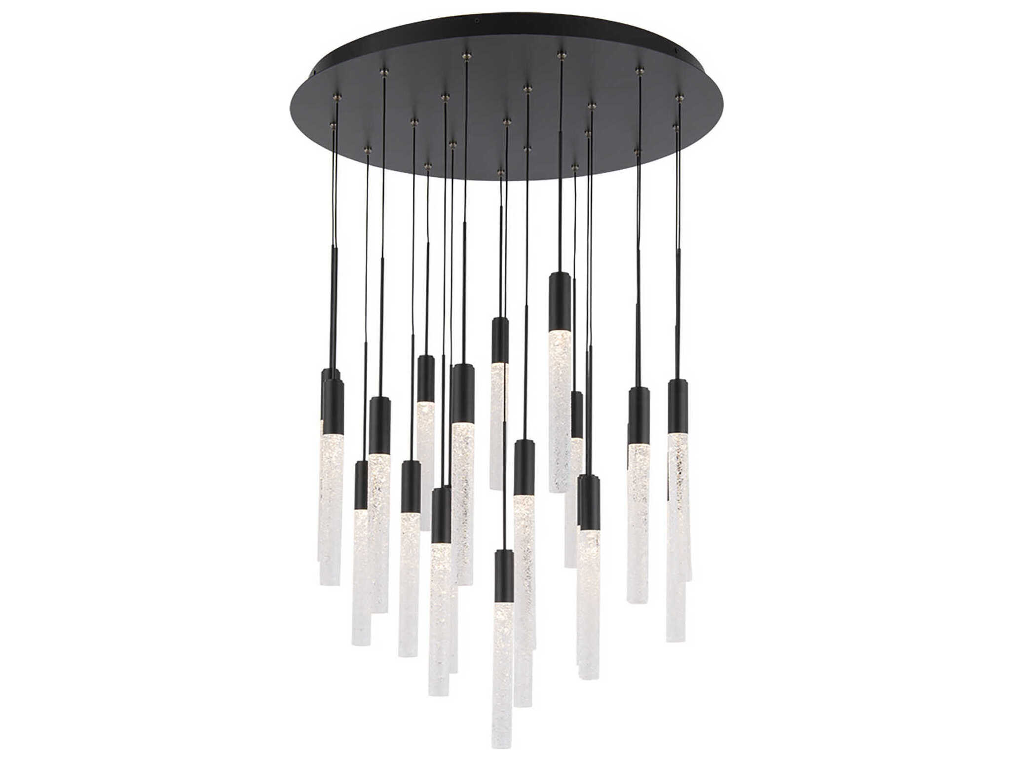 Modern Forms Magic 21-Light Black Crystal LED Cylinder Pendant