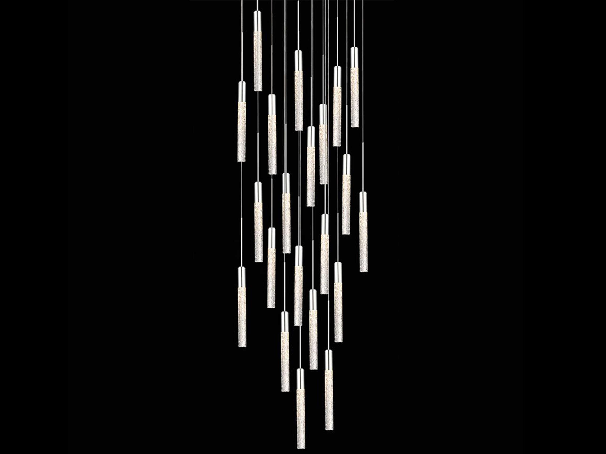 Modern Forms Magic 21-Light Polished Nickel Crystal LED Cylinder Pendant