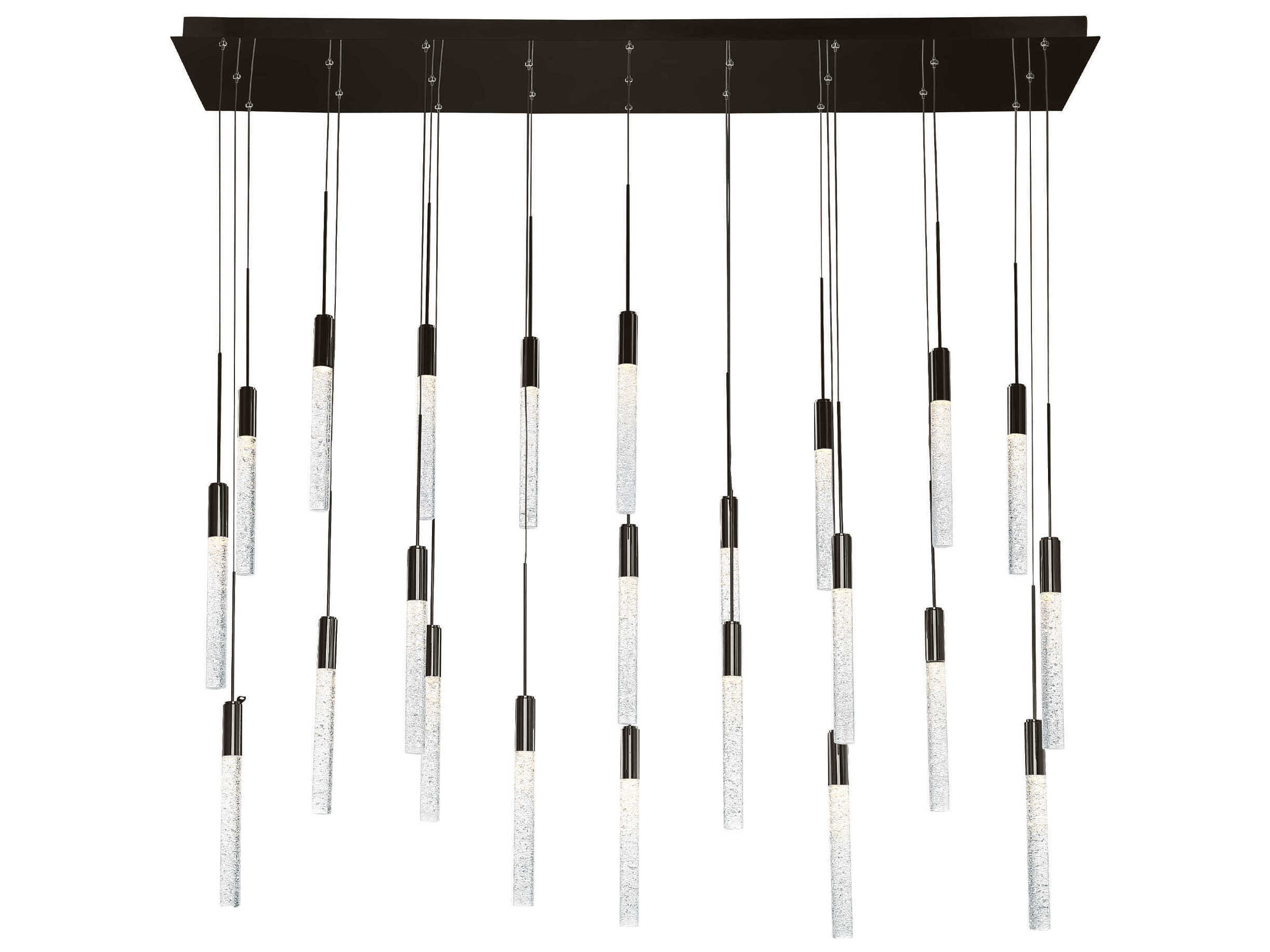 Modern Forms Magic 23-Light Black Crystal LED Cylinder Linear Island Pendant