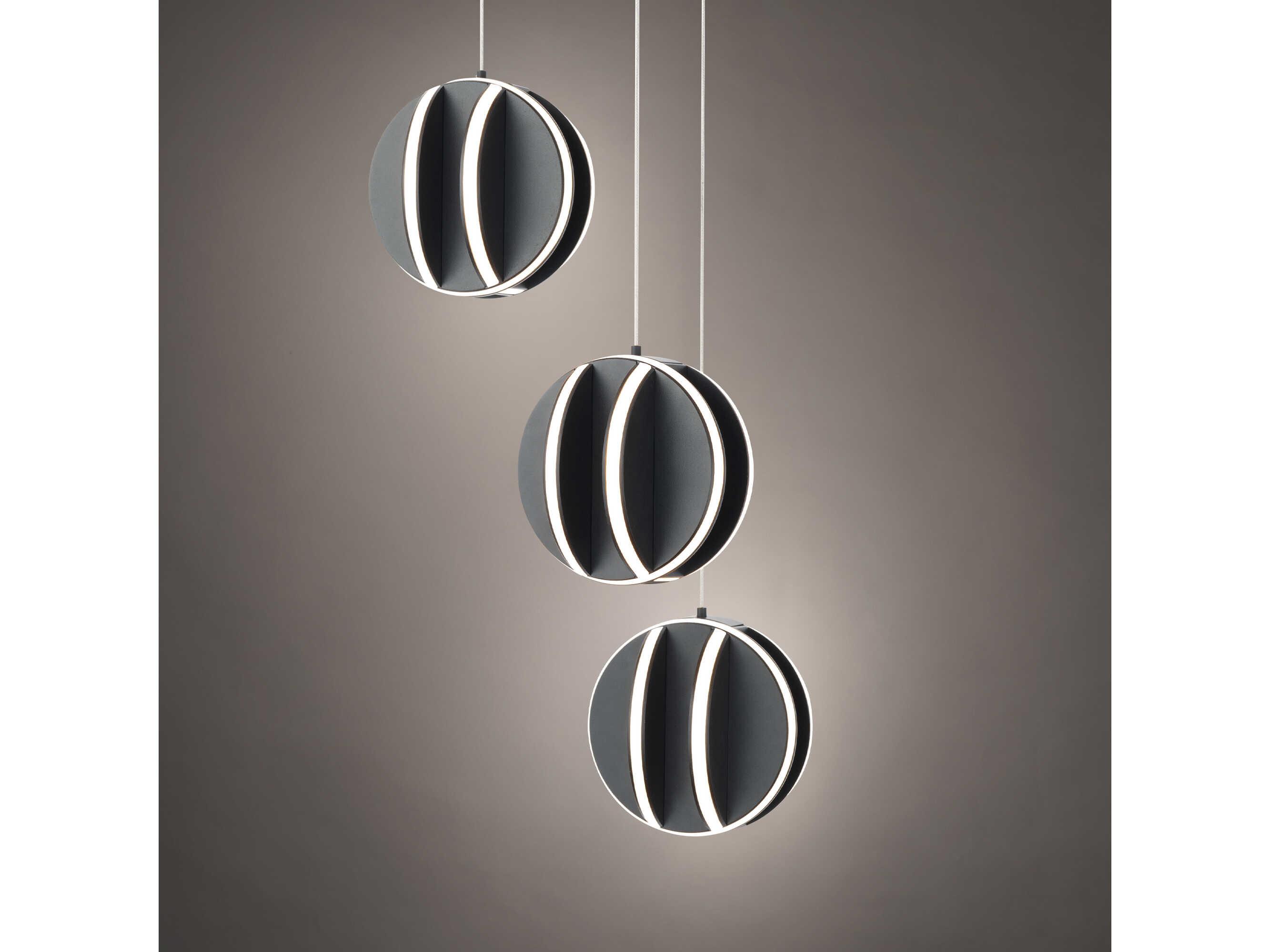 Modern Forms Carillion 3-Light Black LED Globe Mini Pendant