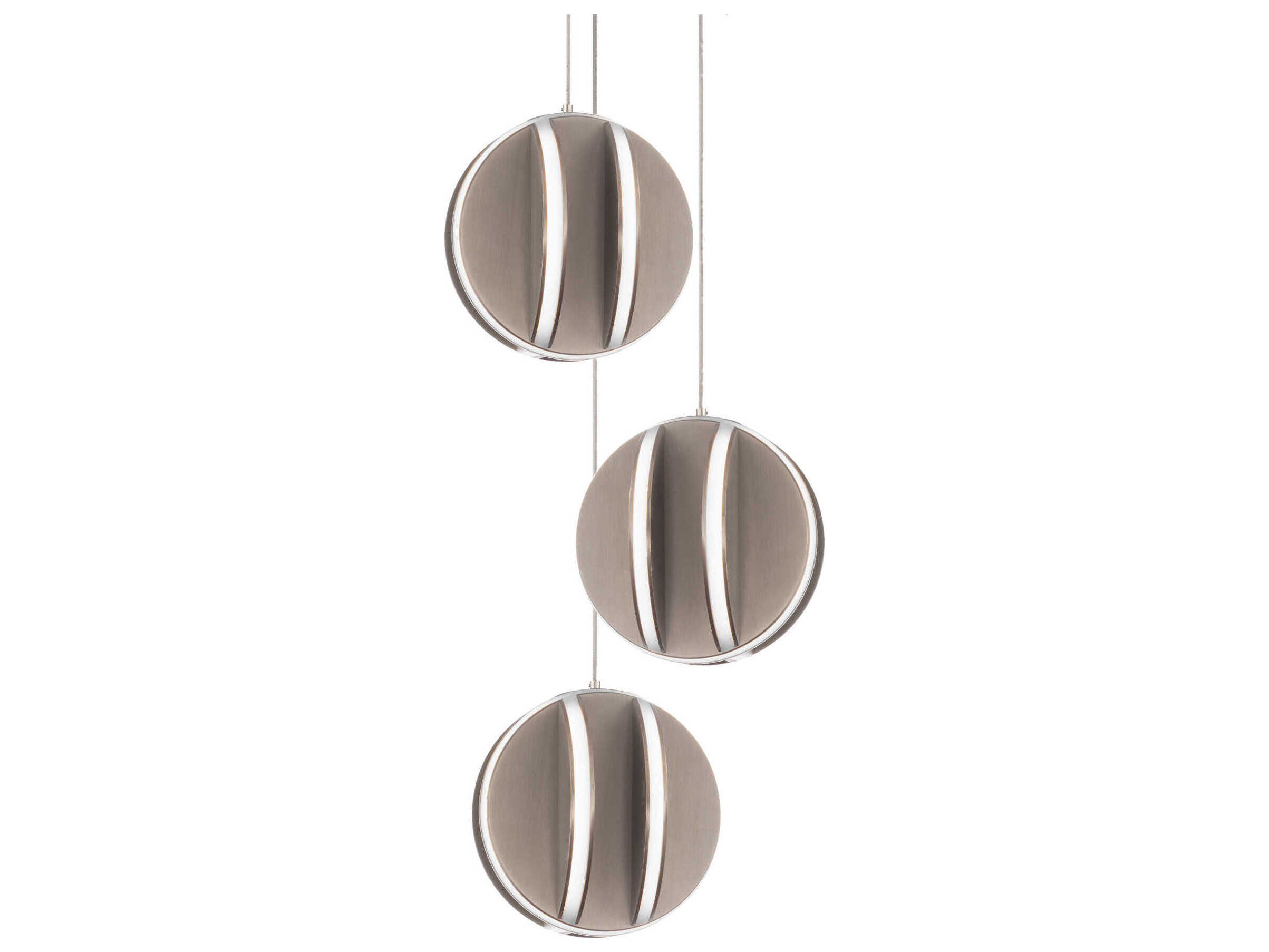 Modern Forms Carillion 3-Light Brushed Nickel LED Globe Mini Pendant