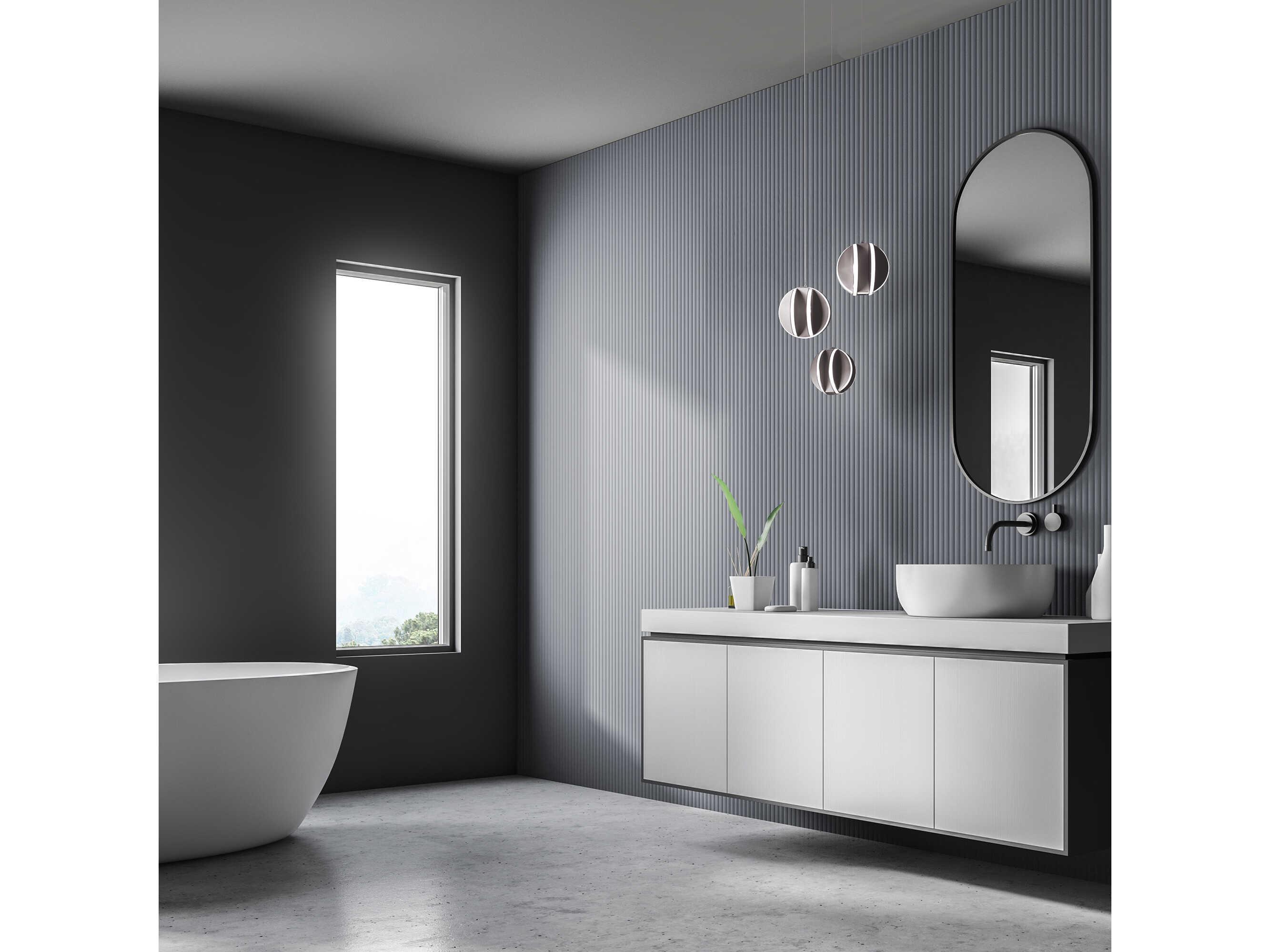 Modern Forms Carillion 3-Light Brushed Nickel LED Globe Mini Pendant