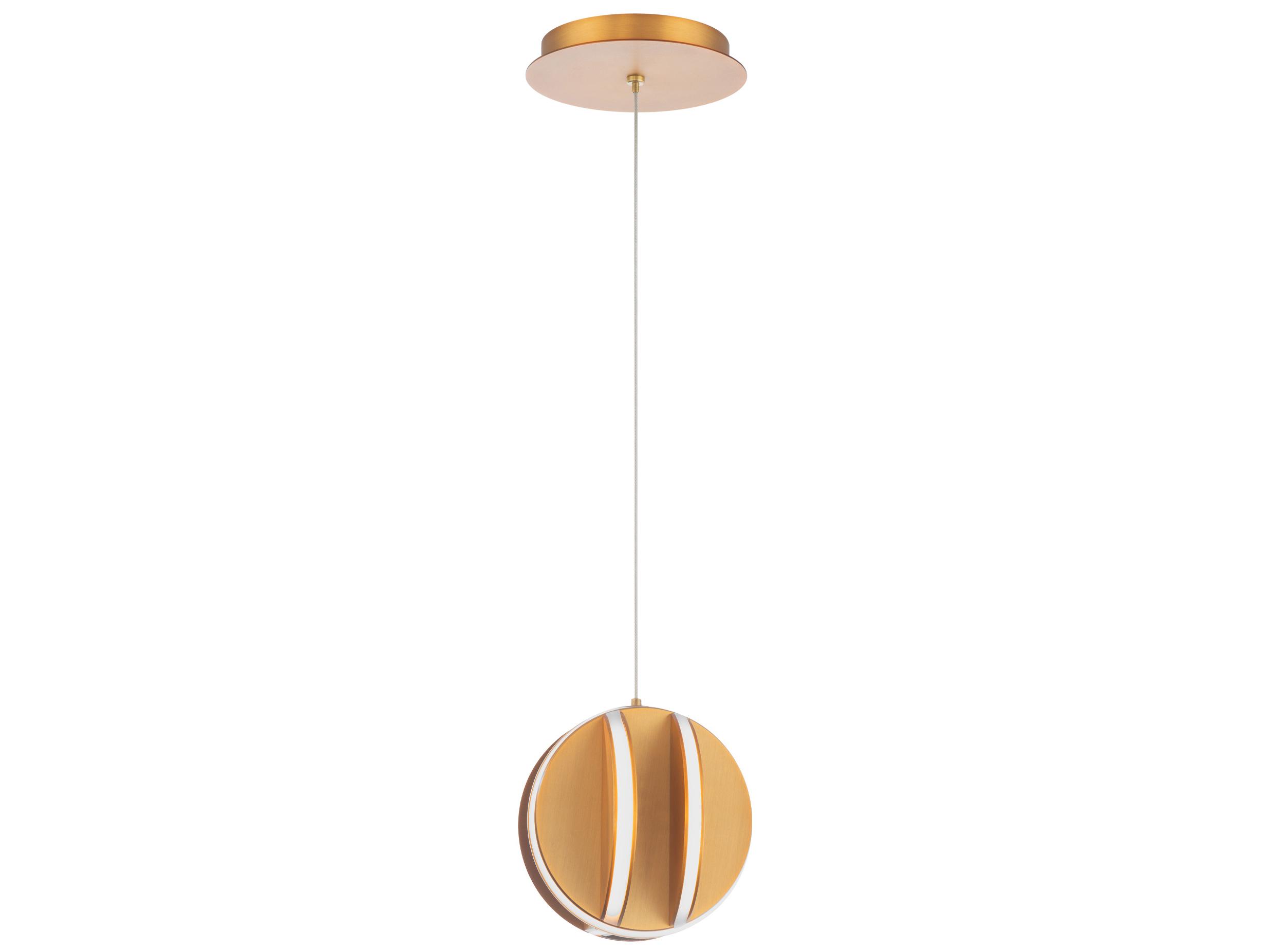 Modern Forms Carillion 1-Light Aged Brass LED Globe Mini Pendant