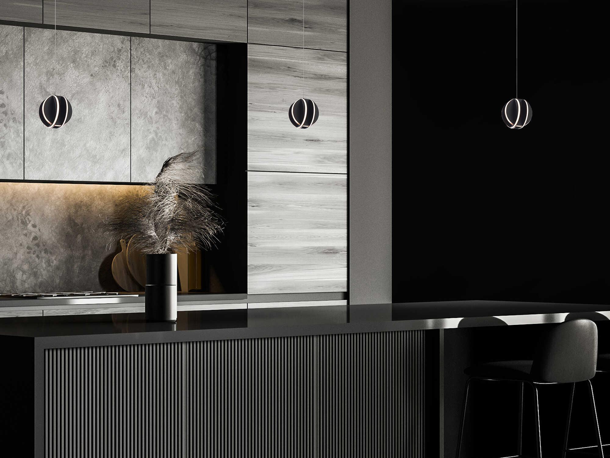 Modern Forms Carillion 1-Light Black LED Globe Mini Pendant