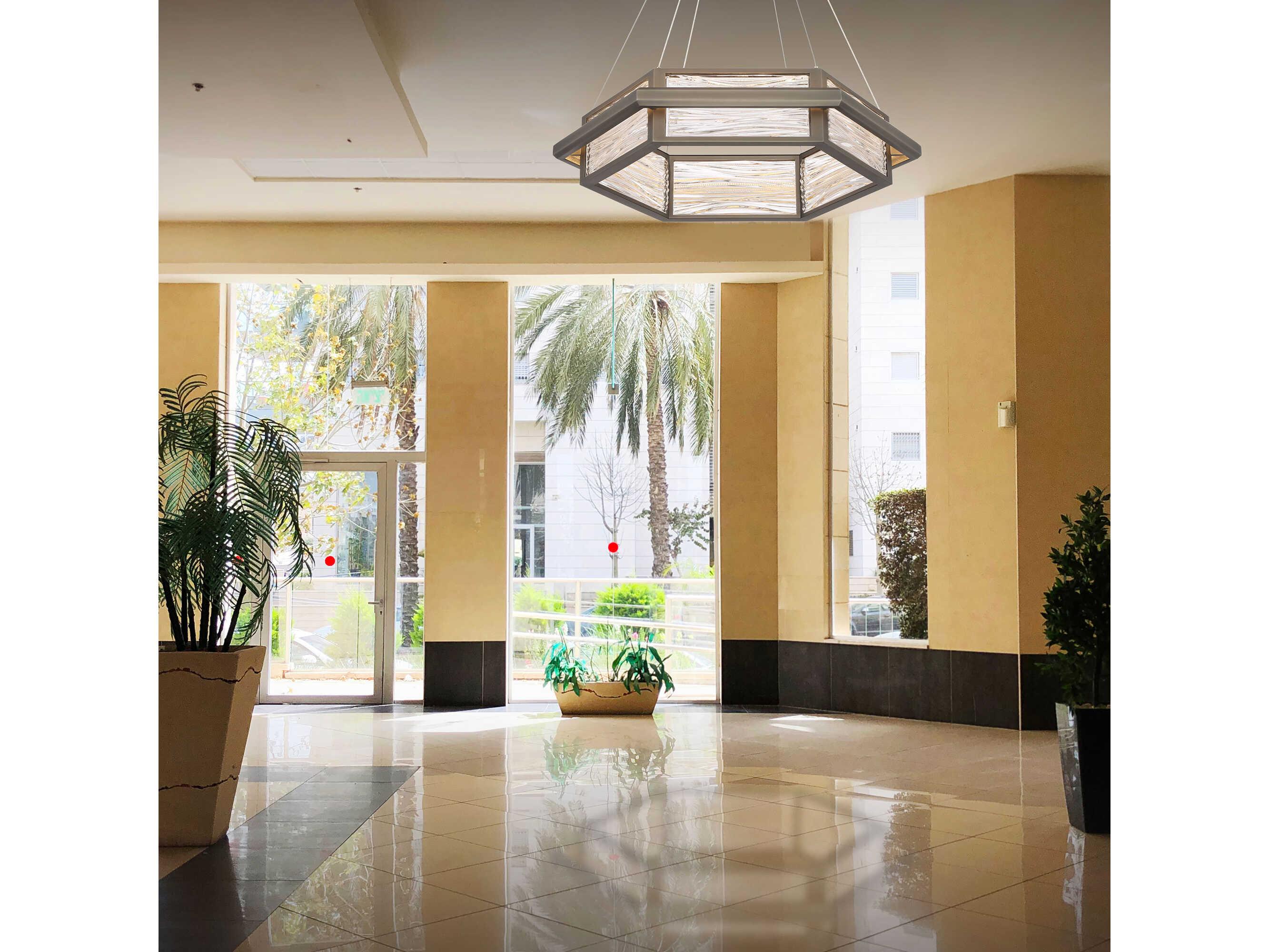 Modern Forms Atlantis 1-Light Antique Nickel Glass LED Pendant