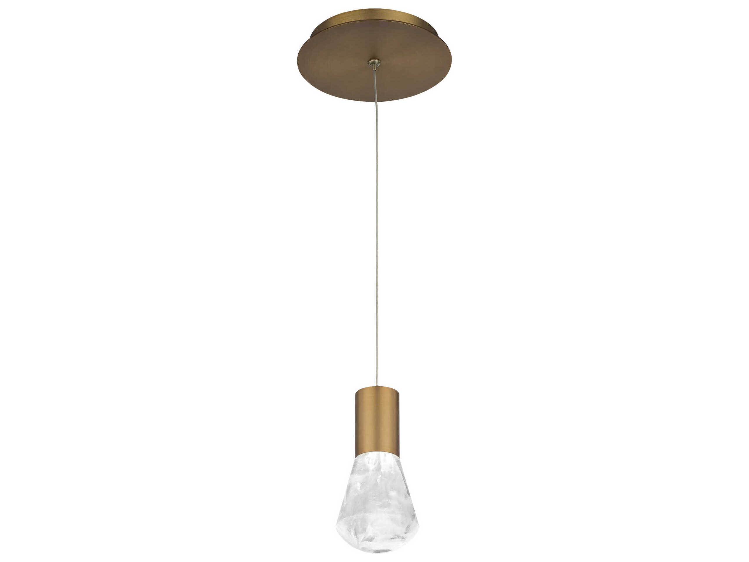 Modern Forms Plum 1-Light Aged Brass LED Mini Pendant