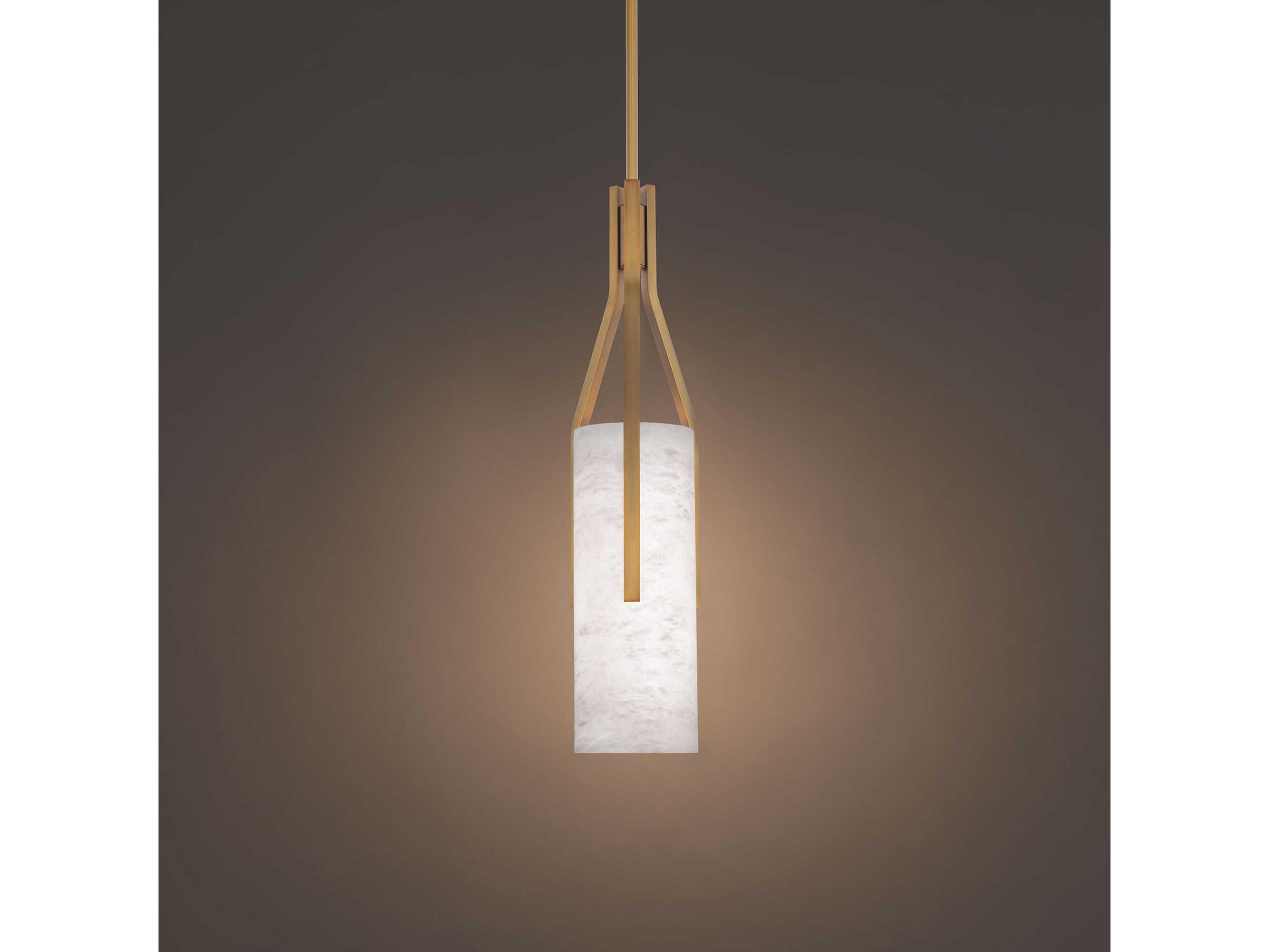 Modern Forms Firenze 1-Light Aged Brass LED Cylinder Mini Pendant