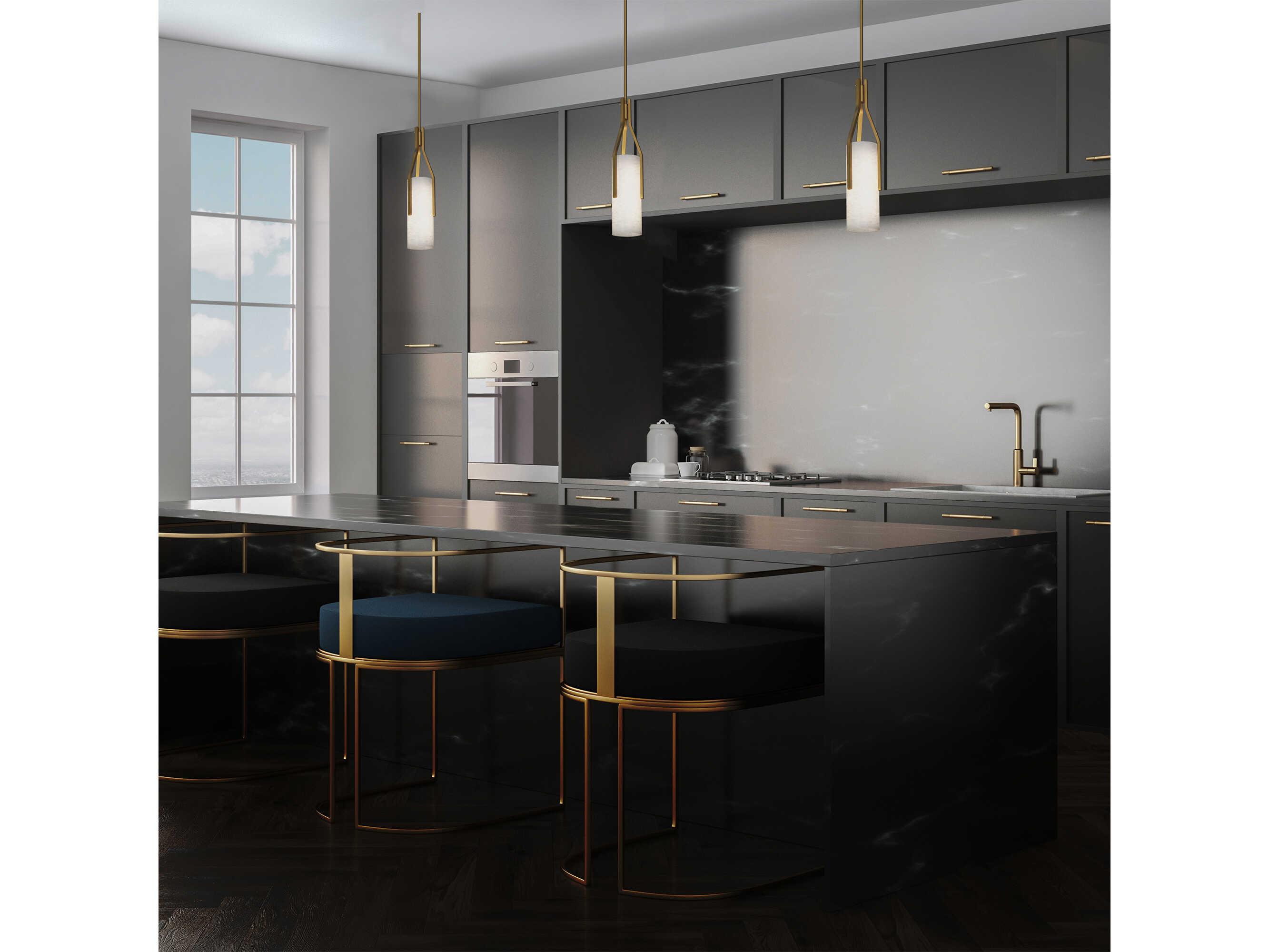 Modern Forms Firenze 1-Light Aged Brass LED Cylinder Mini Pendant