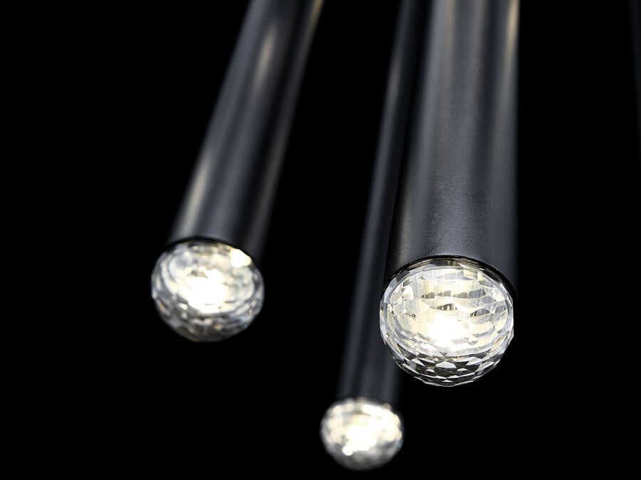 Modern Forms Cascade 3-Light Black Crystal LED Mini Pendant