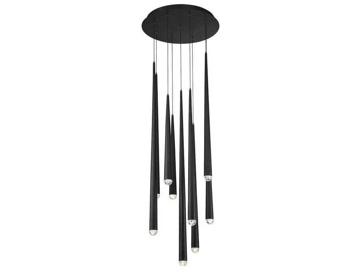Modern Forms Cascade 9-Light Black Crystal LED Pendant