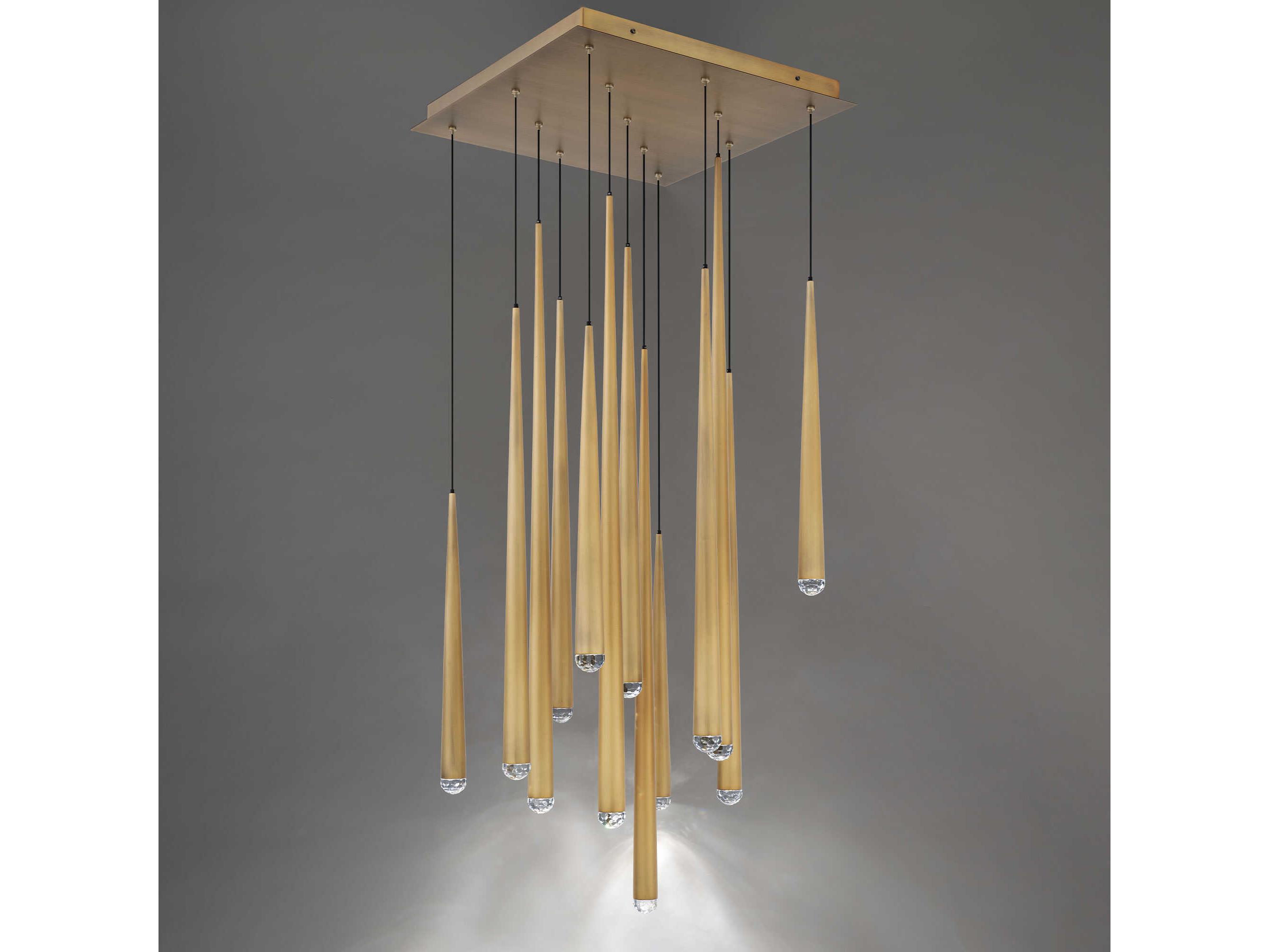 Modern Forms Cascade 13-Light Aged Brass Linear Pendant