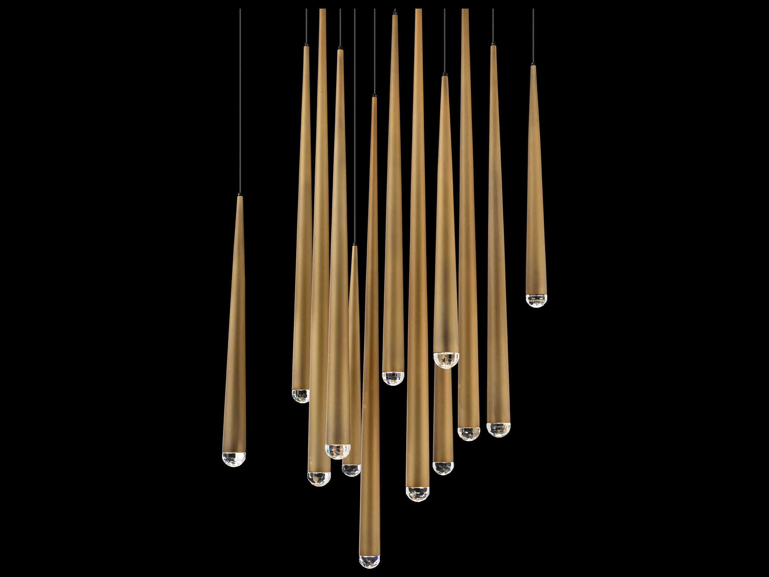 Modern Forms Cascade 13-Light Aged Brass Linear Pendant