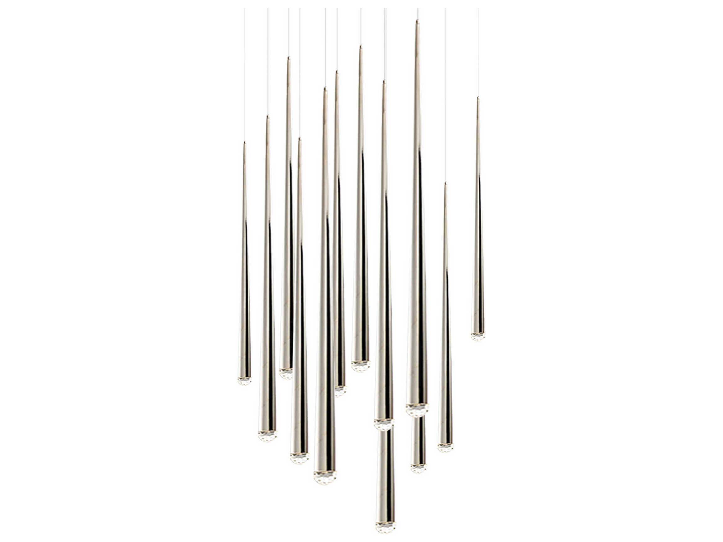 Modern Forms Cascade 13-Light Polished Nickel Linear Pendant