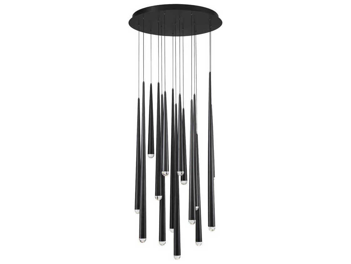 Modern Forms Cascade 15-Light Black Crystal LED Pendant
