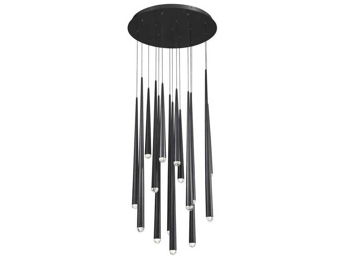 Modern Forms Cascade 15-Light Black Crystal LED Pendant
