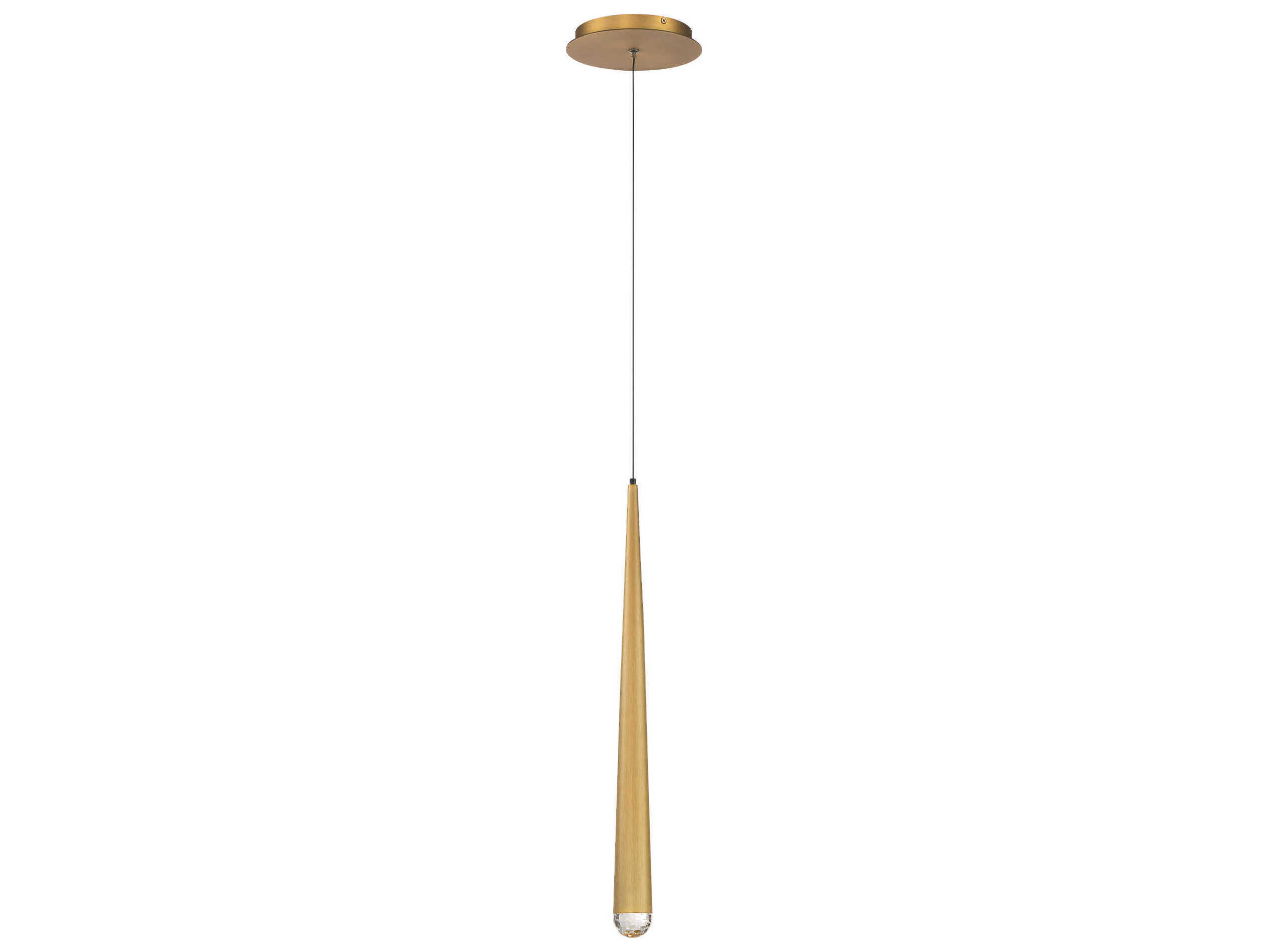 Modern Forms Cascade 1-Light Aged Brass Crystal LED Mini Pendant