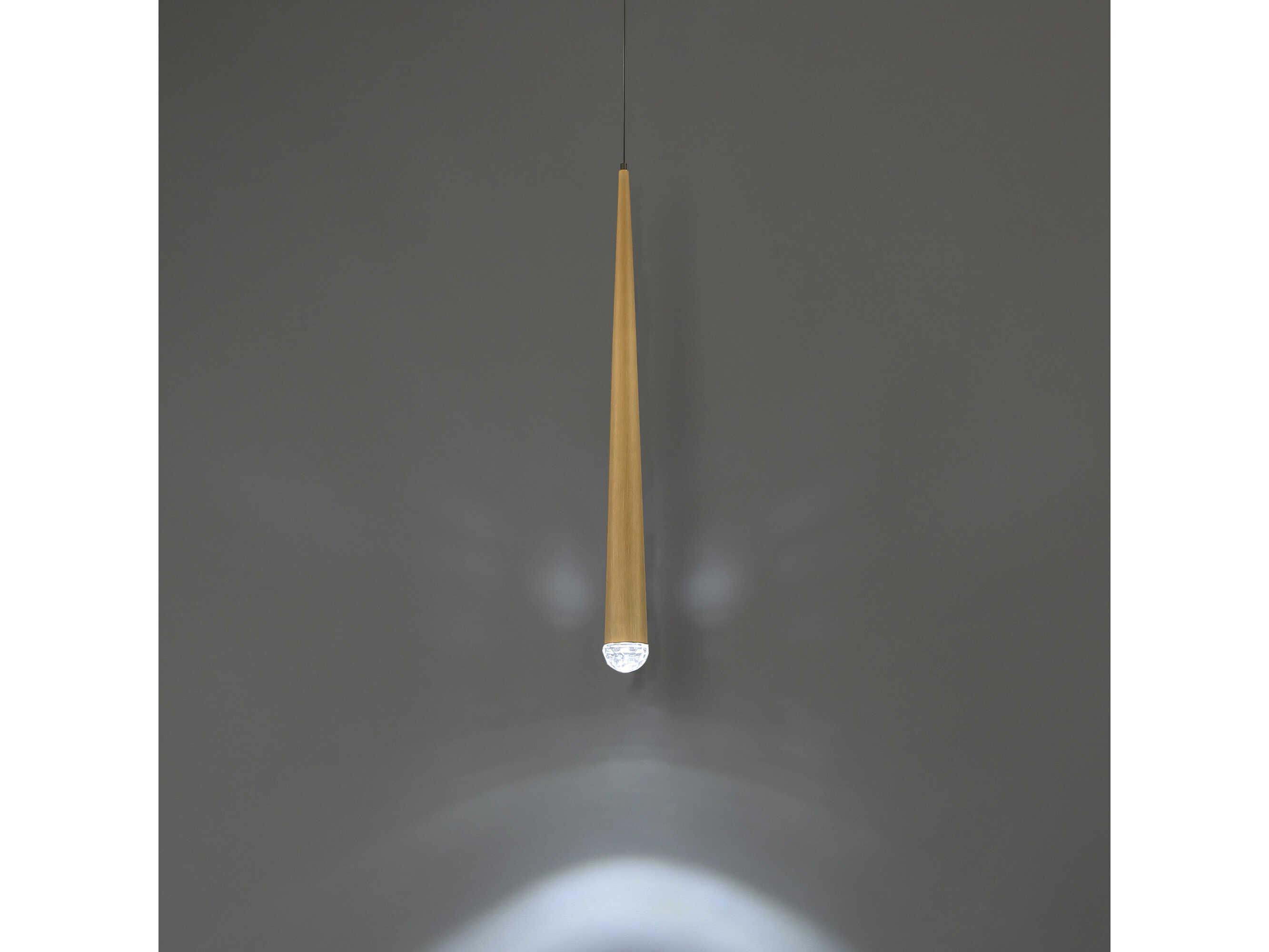 Modern Forms Cascade 1-Light Aged Brass Crystal LED Mini Pendant