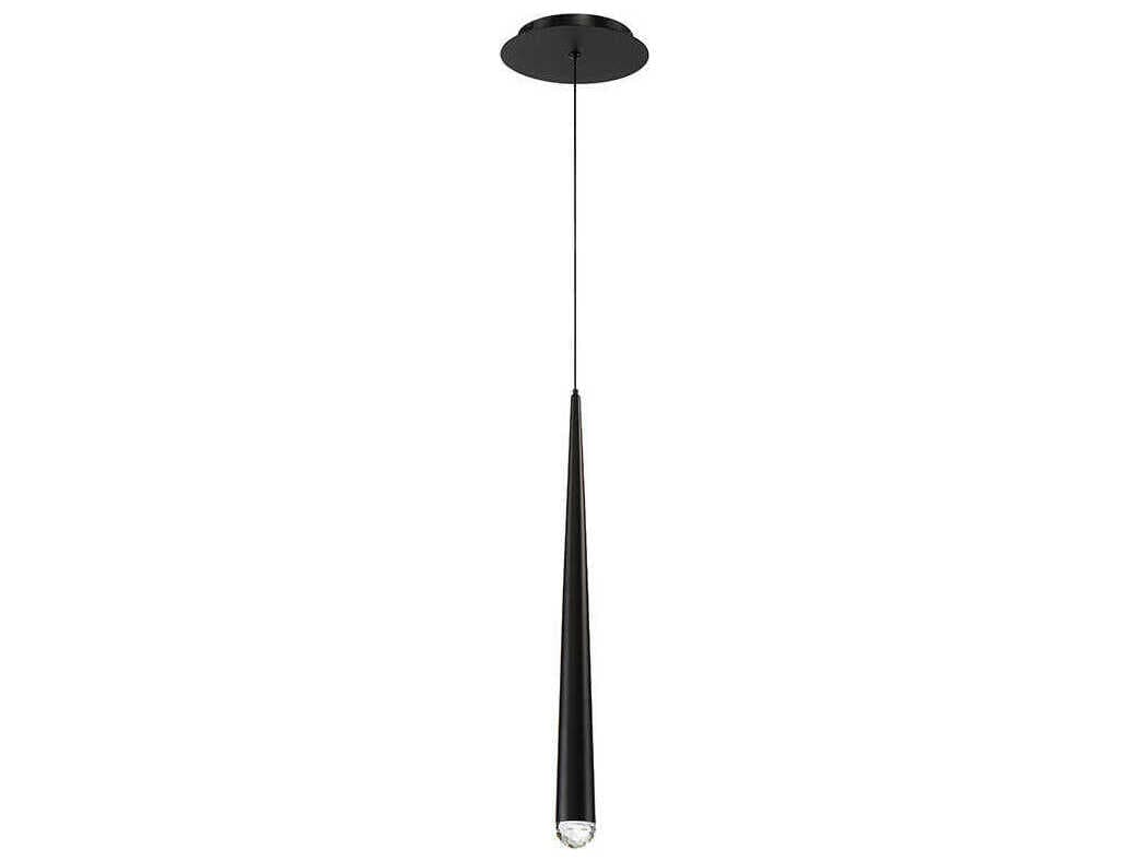 Modern Forms Cascade 1-Light Black Crystal LED Mini Pendant