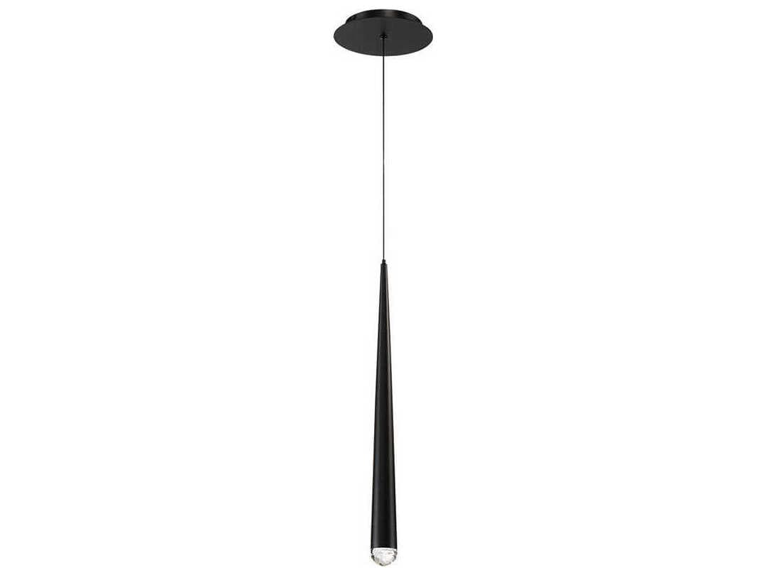 Modern Forms Cascade 1-Light Black Crystal LED Mini Pendant