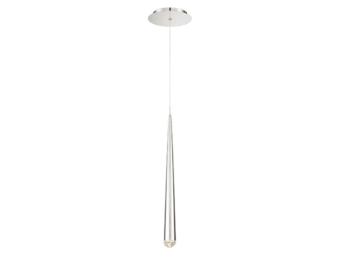 Modern Forms Cascade 1-Light Polished Nickel Crystal LED Mini Pendant