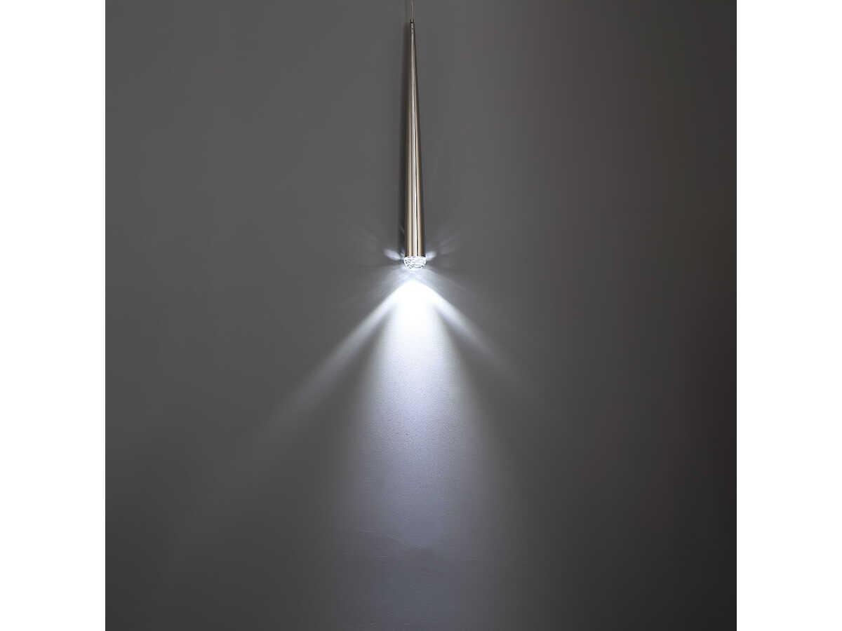 Modern Forms Cascade 1-Light Polished Nickel Crystal LED Mini Pendant