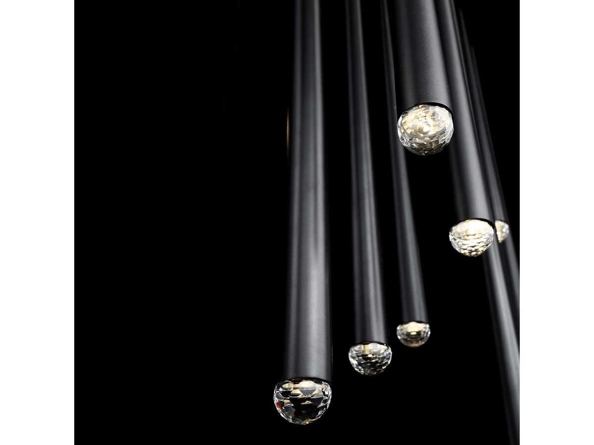 Modern Forms Cascade 23-Light Black Crystal LED Linear Island Pendant