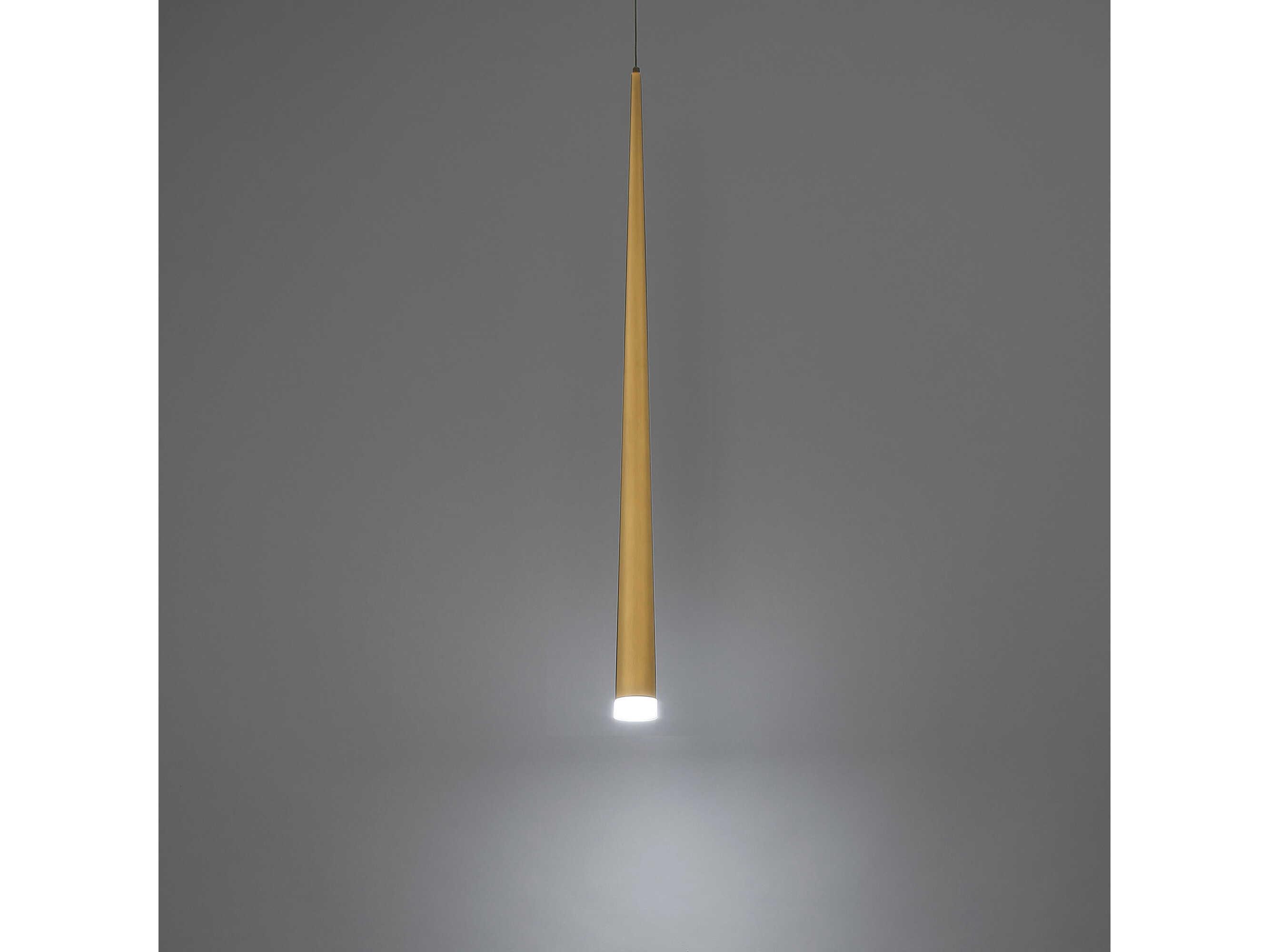 Modern Forms Cascade 1-Light Aged Brass Crystal LED Mini Pendant