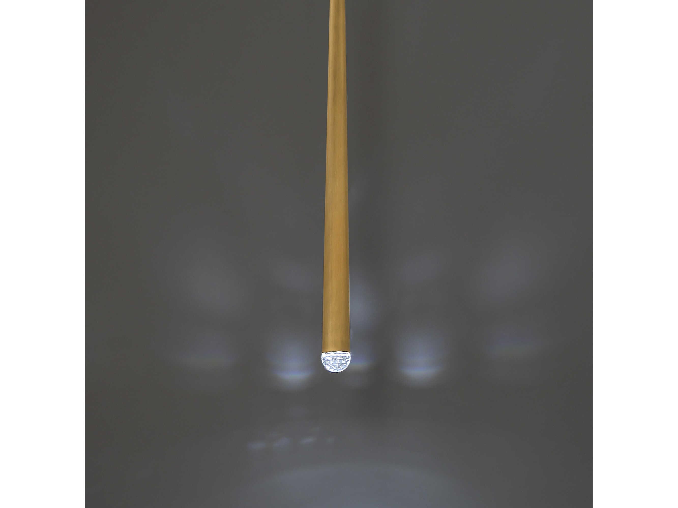 Modern Forms Cascade 1-Light Aged Brass Crystal LED Mini Pendant