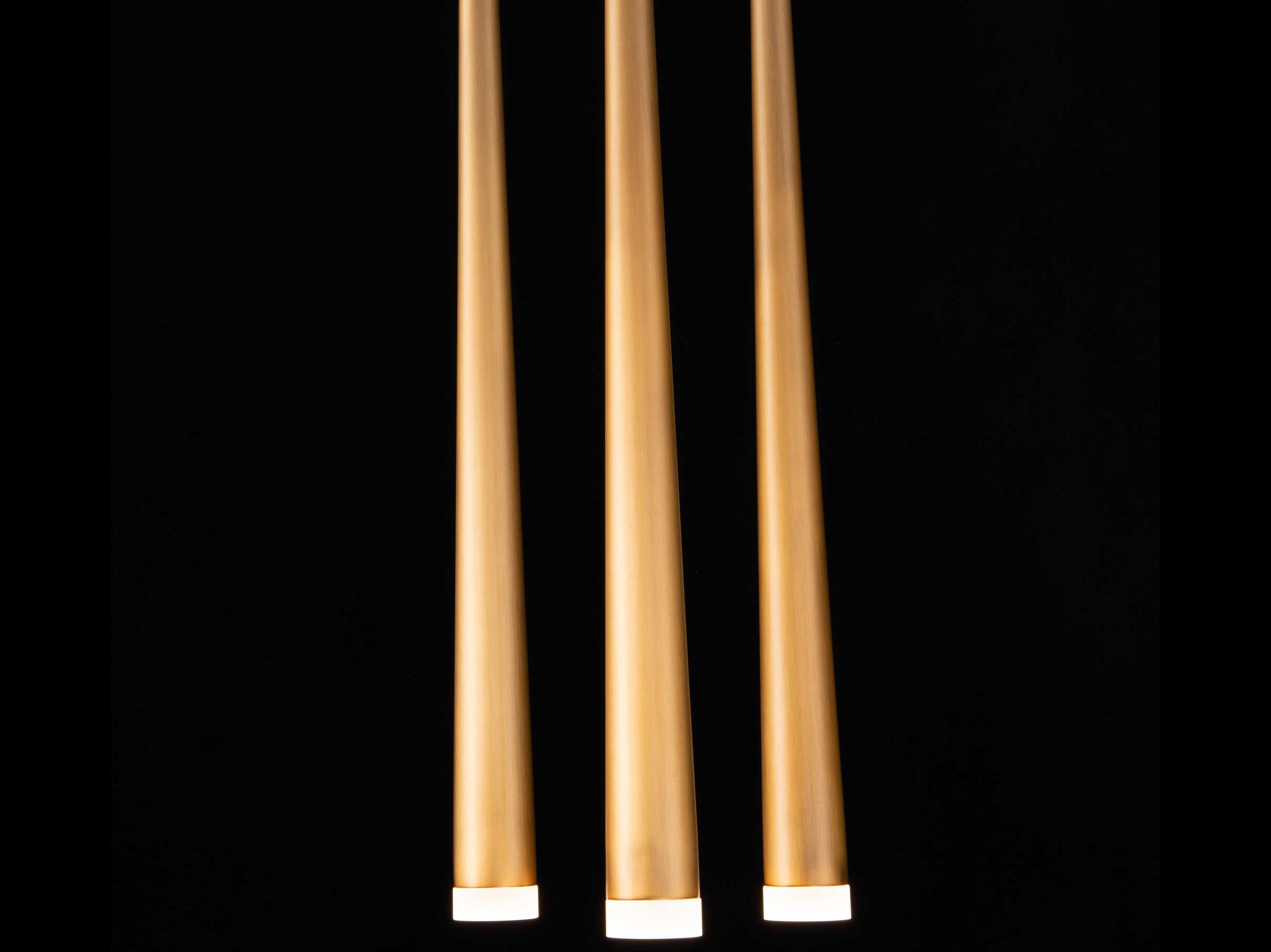 Modern Forms Cascade 3-Light Aged Brass Glass LED Mini Pendant