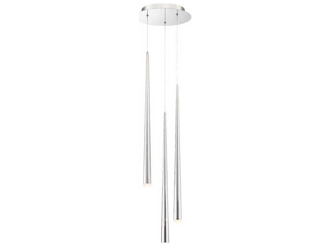 Modern Forms Cascade 3-Light Polished Nickel Glass LED Mini Pendant