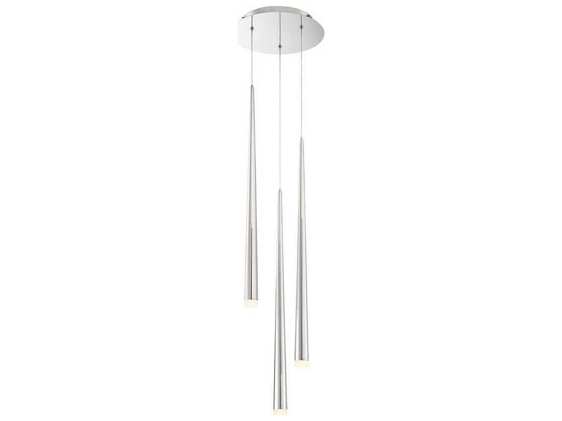 Modern Forms Cascade 3-Light Polished Nickel Glass LED Mini Pendant
