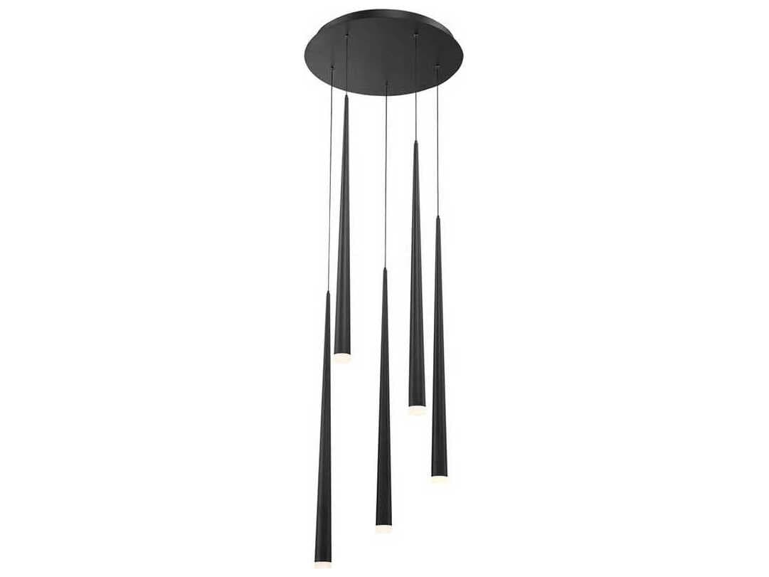 Modern Forms Cascade 5-Light Black Glass LED Pendant
