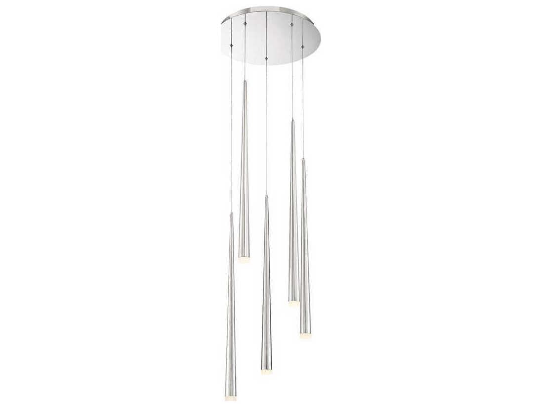 Modern Forms Cascade 5-Light Polished Nickel Glass LED Pendant