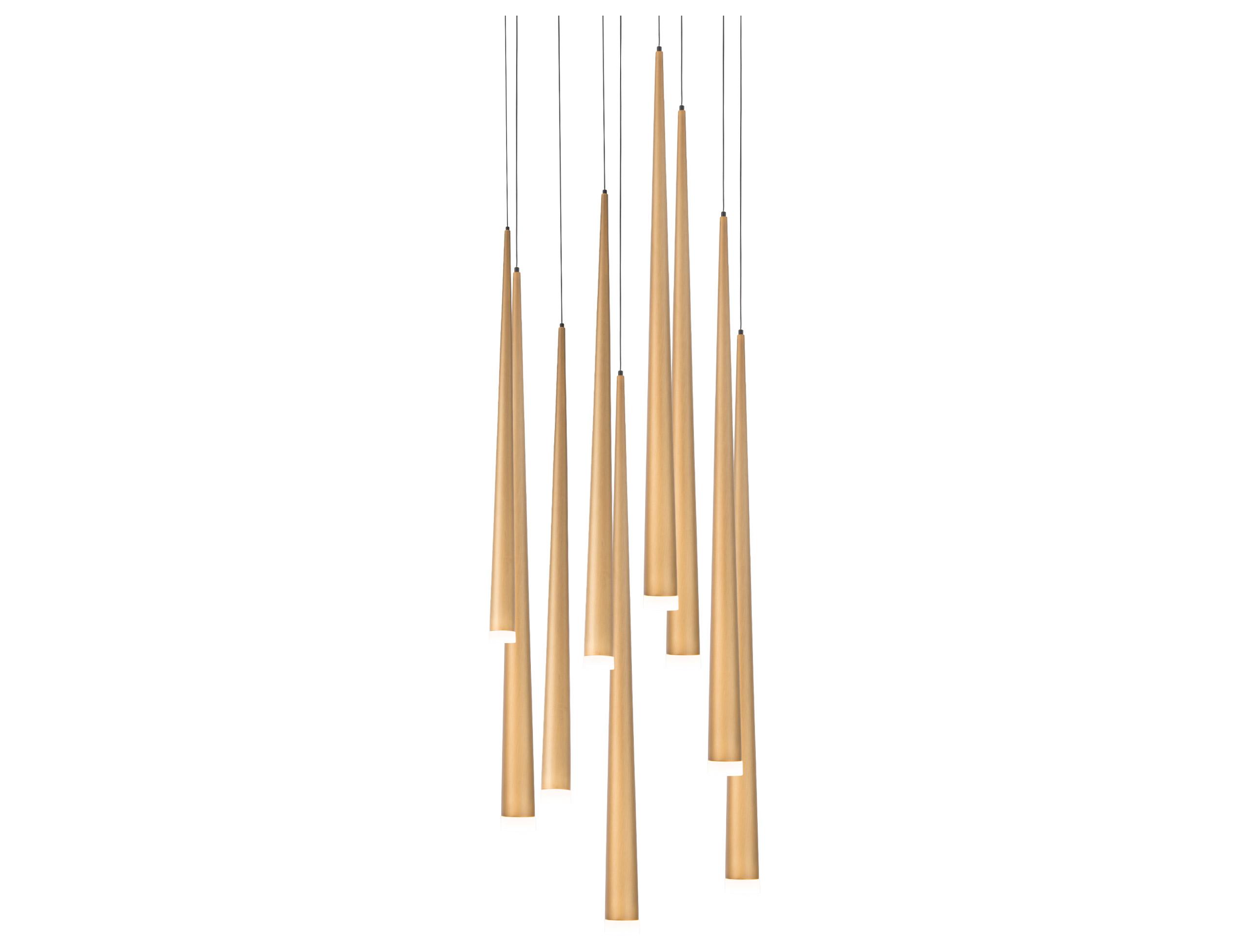 Modern Forms Cascade 9-Light Aged Brass Glass LED Pendant