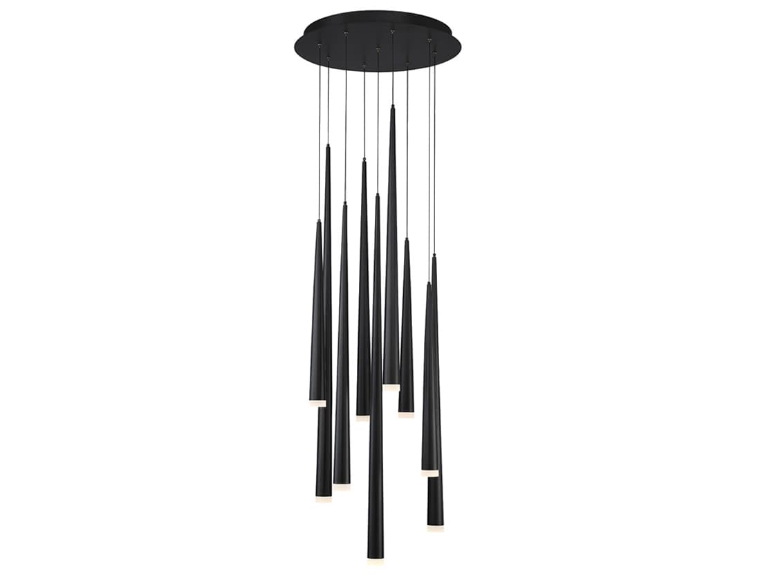 Modern Forms Cascade 9-Light Black Glass LED Pendant