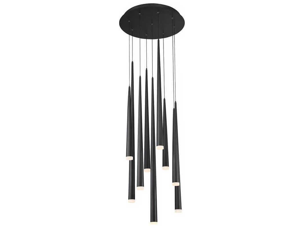 Modern Forms Cascade 9-Light Black Glass LED Pendant