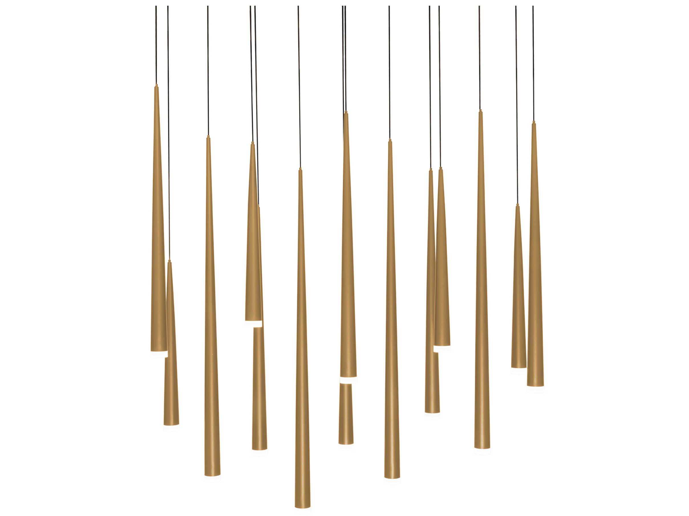 Modern Forms Cascade 14-Light Aged Brass Linear Island Pendant