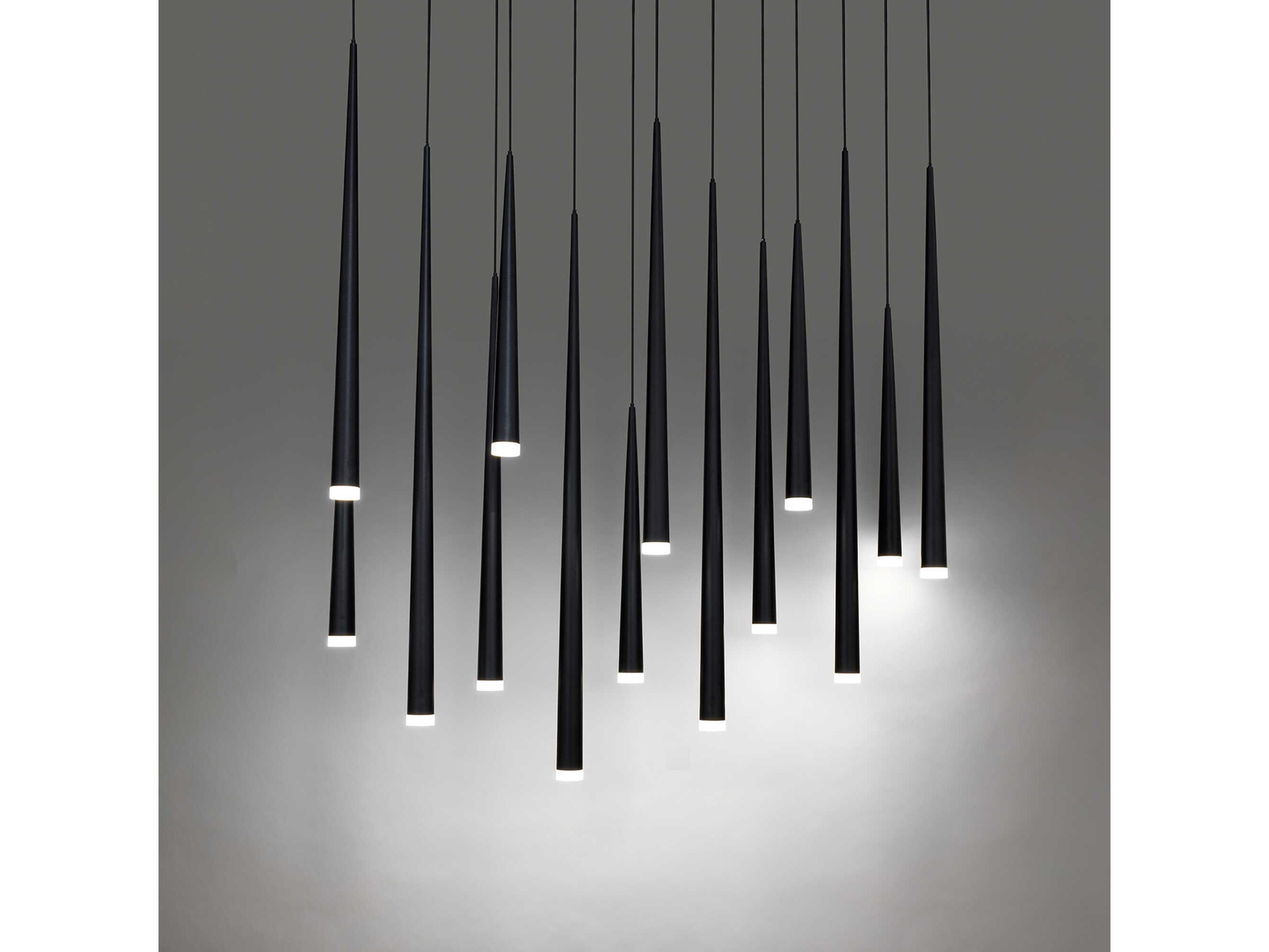 Modern Forms Cascade 14-Light Black Linear Island Pendant