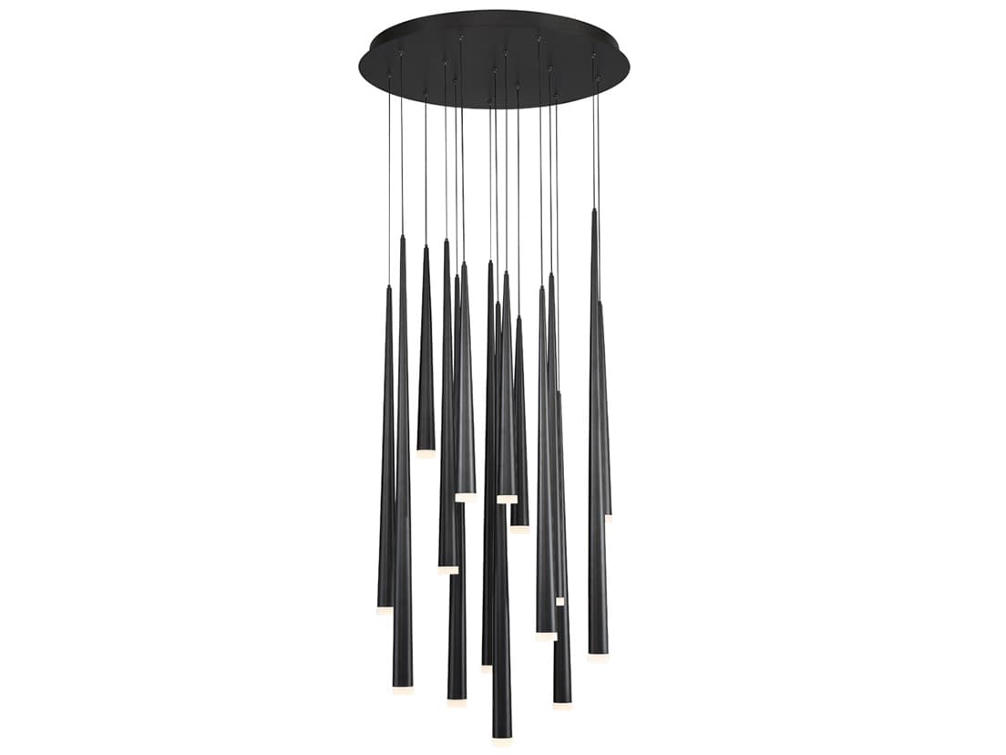 Modern Forms Cascade 15-Light Black Glass LED Pendant