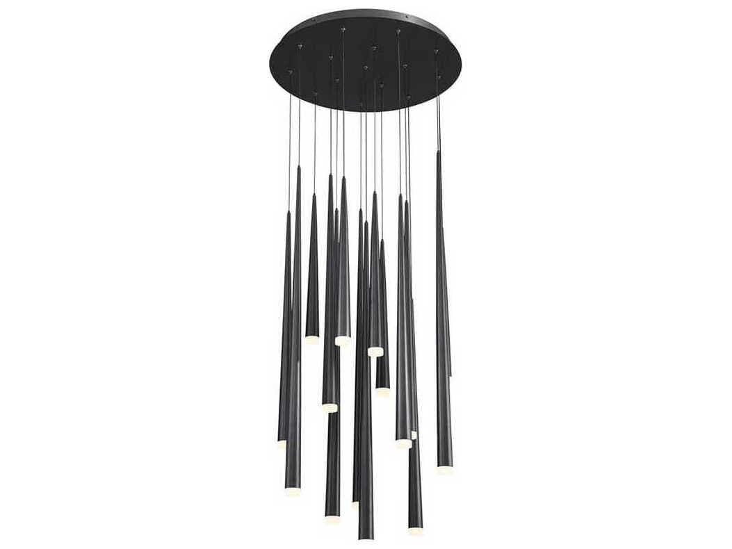 Modern Forms Cascade 15-Light Black Glass LED Pendant