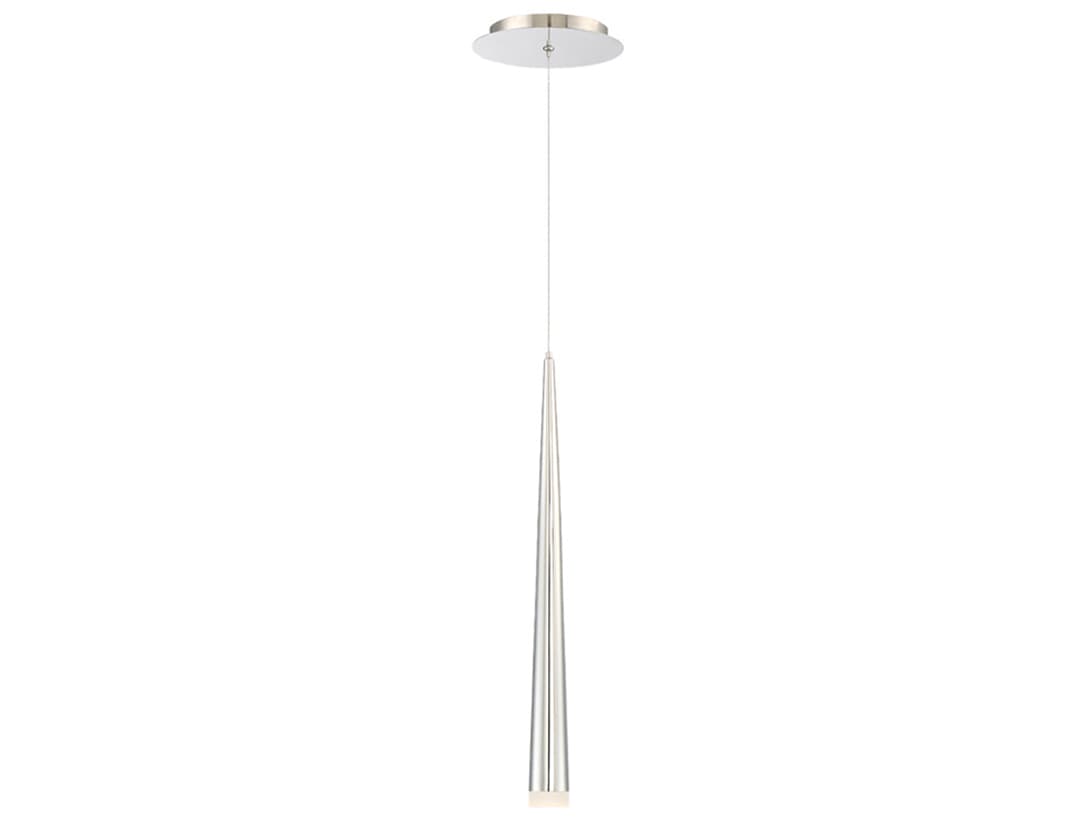 Modern Forms Cascade 1-Light Polished Nickel Glass LED Mini Pendant