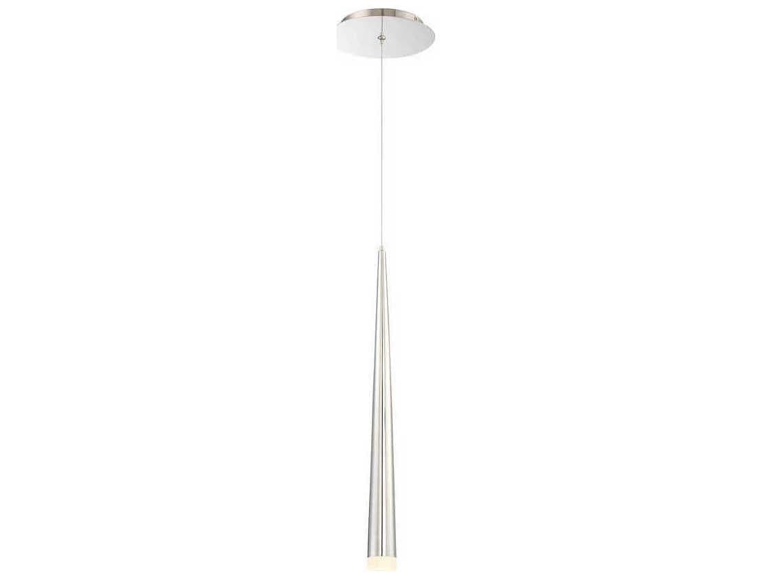 Modern Forms Cascade 1-Light Polished Nickel Glass LED Mini Pendant